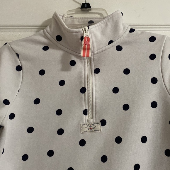 Joules Premium Grade Polka Dot quarter-zip sweatshirt, US Size 2 - Picture 2 of 7